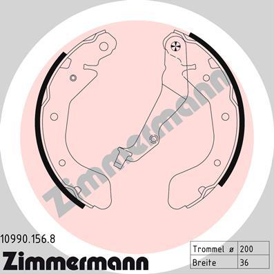 Zimmermann 10990.156.8 - Комплект гальм, барабанний механізм autozip.com.ua