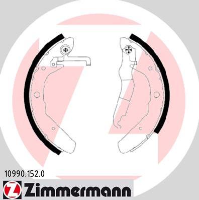 Zimmermann 10990.152.0 - Комплект гальм, барабанний механізм autozip.com.ua