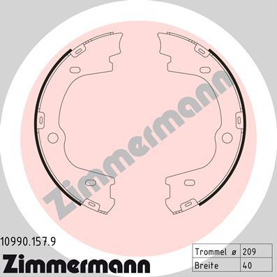 Zimmermann 10990.157.9 - Комплект гальм, ручник, парковка autozip.com.ua