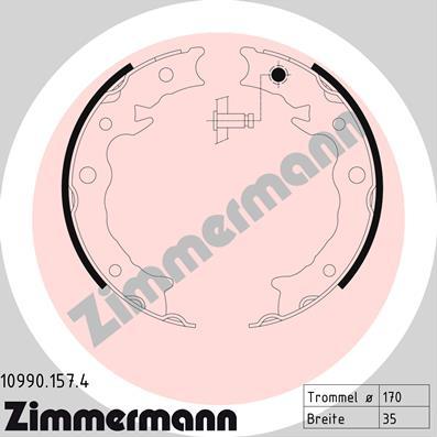 Zimmermann 10990.157.4 - Комплект гальм, ручник, парковка autozip.com.ua