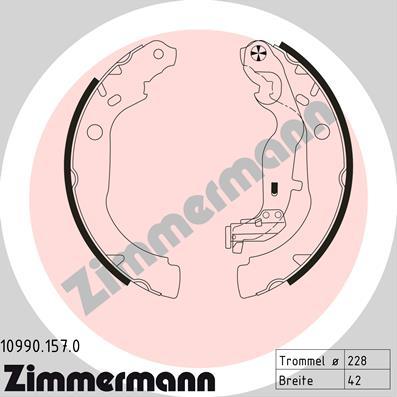 Zimmermann 10990.157.0 - Комплект гальм, барабанний механізм autozip.com.ua