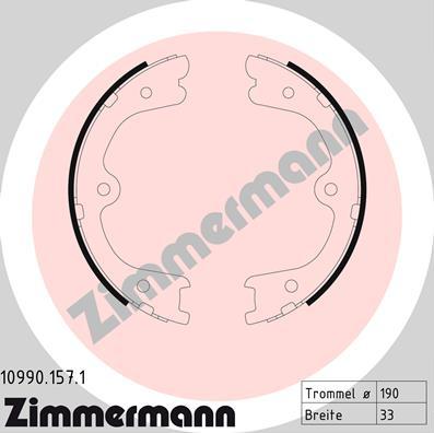 Zimmermann 10990.157.1 - Комплект гальм, ручник, парковка autozip.com.ua