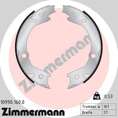 Zimmermann 10990.160.0 - Комплект гальм, ручник, парковка autozip.com.ua