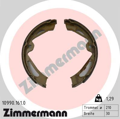 Zimmermann 10990.161.0 - Комплект гальм, барабанний механізм autozip.com.ua