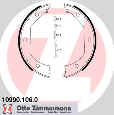 Zimmermann 10990.106.0 - Комплект гальм, ручник, парковка autozip.com.ua