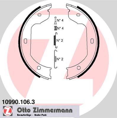 Zimmermann 10990.106.3 - Комплект гальм, ручник, парковка autozip.com.ua