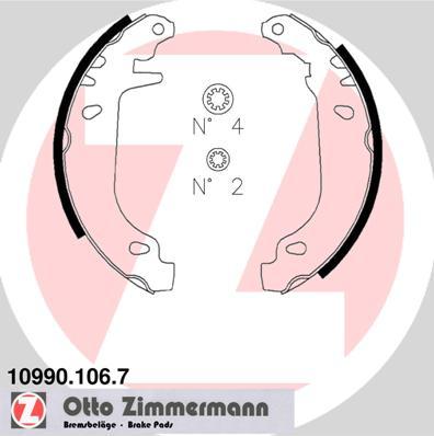 Zimmermann 10990.106.7 - Комплект гальм, барабанний механізм autozip.com.ua