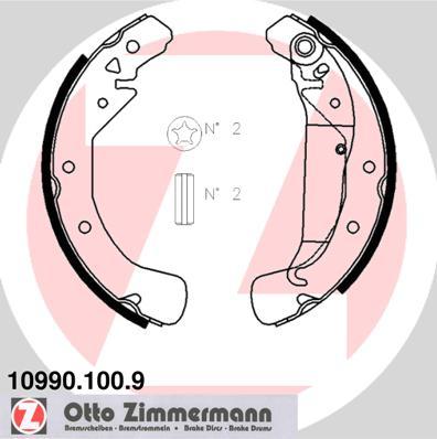 Zimmermann 10990.100.9 - Комплект гальм, барабанний механізм autozip.com.ua