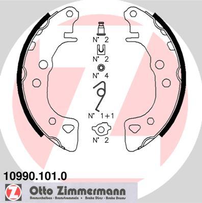 Zimmermann 10990.101.0 - Комплект гальм, барабанний механізм autozip.com.ua