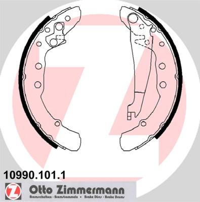 Zimmermann 10990.101.1 - Комплект гальм, барабанний механізм autozip.com.ua