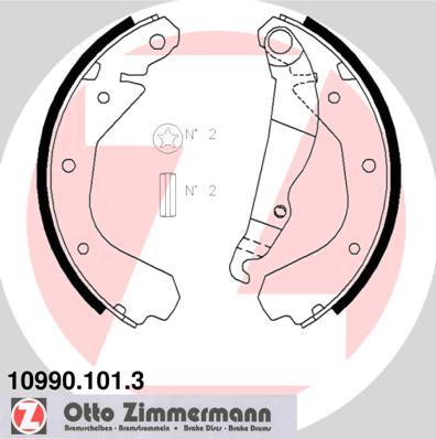 Zimmermann 10990.101.3 - Комплект гальм, барабанний механізм autozip.com.ua