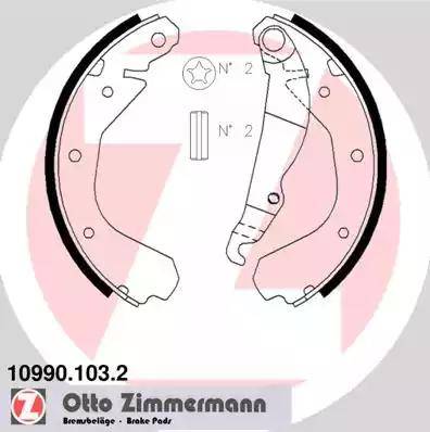 Zimmermann 10990.103.2 - Комплект гальм, барабанний механізм autozip.com.ua