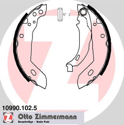 Zimmermann 10990.102.5 - Комплект гальм, барабанний механізм autozip.com.ua
