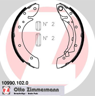 Zimmermann 10990.102.0 - Комплект гальм, барабанний механізм autozip.com.ua