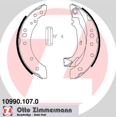 Zimmermann 10990.107.0 - Комплект гальм, барабанний механізм autozip.com.ua