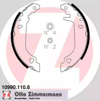 Zimmermann 10990.110.8 - Комплект гальм, барабанний механізм autozip.com.ua