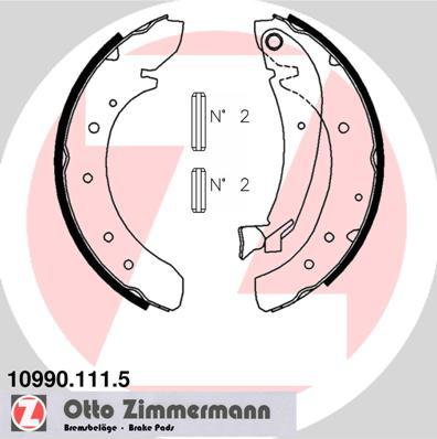 Zimmermann 10990.111.5 - Комплект гальм, барабанний механізм autozip.com.ua