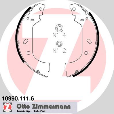 Zimmermann 10990.111.6 - Комплект гальм, барабанний механізм autozip.com.ua