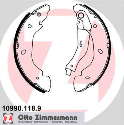 Zimmermann 10990.118.9 - Комплект гальм, барабанний механізм autozip.com.ua