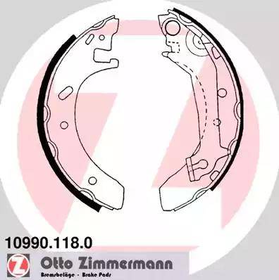 Zimmermann 10990.118.0 - Комплект гальм, барабанний механізм autozip.com.ua