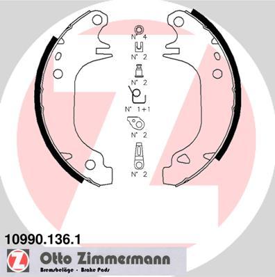Zimmermann 10990.136.1 - Комплект гальм, барабанний механізм autozip.com.ua