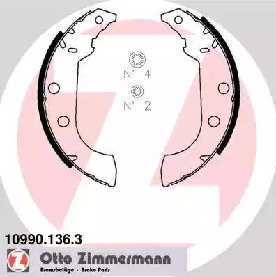 Zimmermann 10990.136.3 - Комплект гальм, барабанний механізм autozip.com.ua