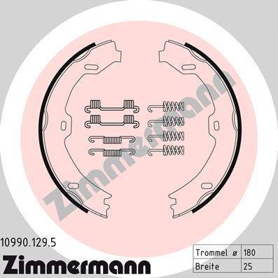Zimmermann 10990.129.5 - Комплект гальм, ручник, парковка autozip.com.ua