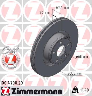 Zimmermann 100.4700.20 - Гальмівний диск autozip.com.ua