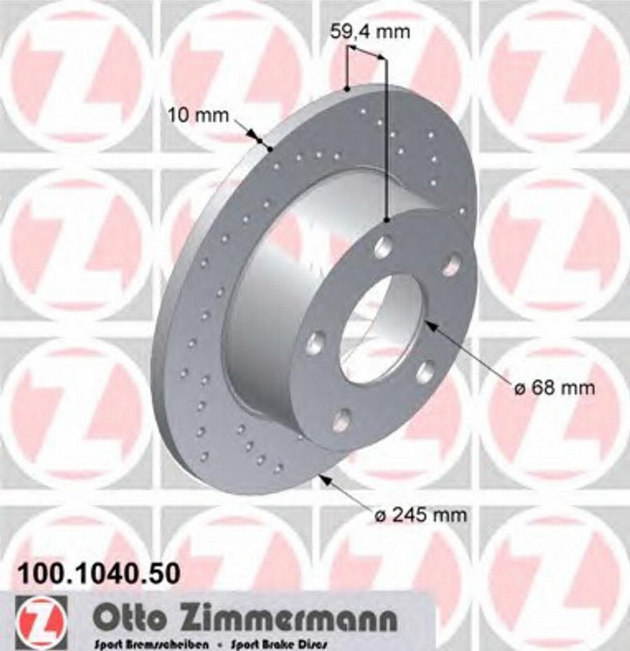 Zimmermann 100104050 - Гальмівний диск autozip.com.ua