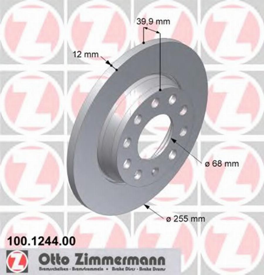 Zimmermann 100 1244 00 - Гальмівний диск autozip.com.ua