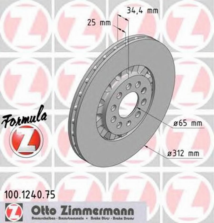 Zimmermann 100.1240.75 - Гальмівний диск autozip.com.ua