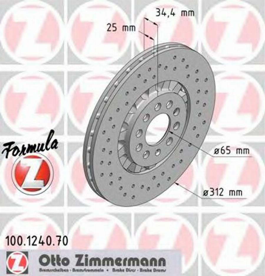 Zimmermann 100.1240.70 - Гальмівний диск autozip.com.ua