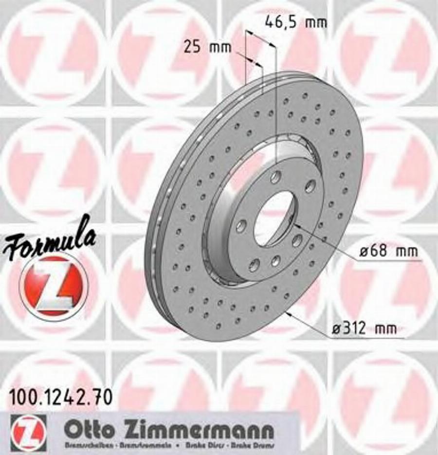 Zimmermann 100.1242.70 - Гальмівний диск autozip.com.ua
