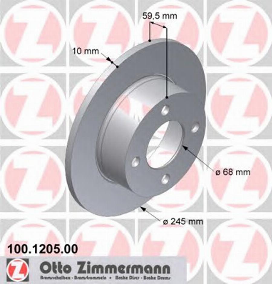 Zimmermann 100 1205 00 - Гальмівний диск autozip.com.ua