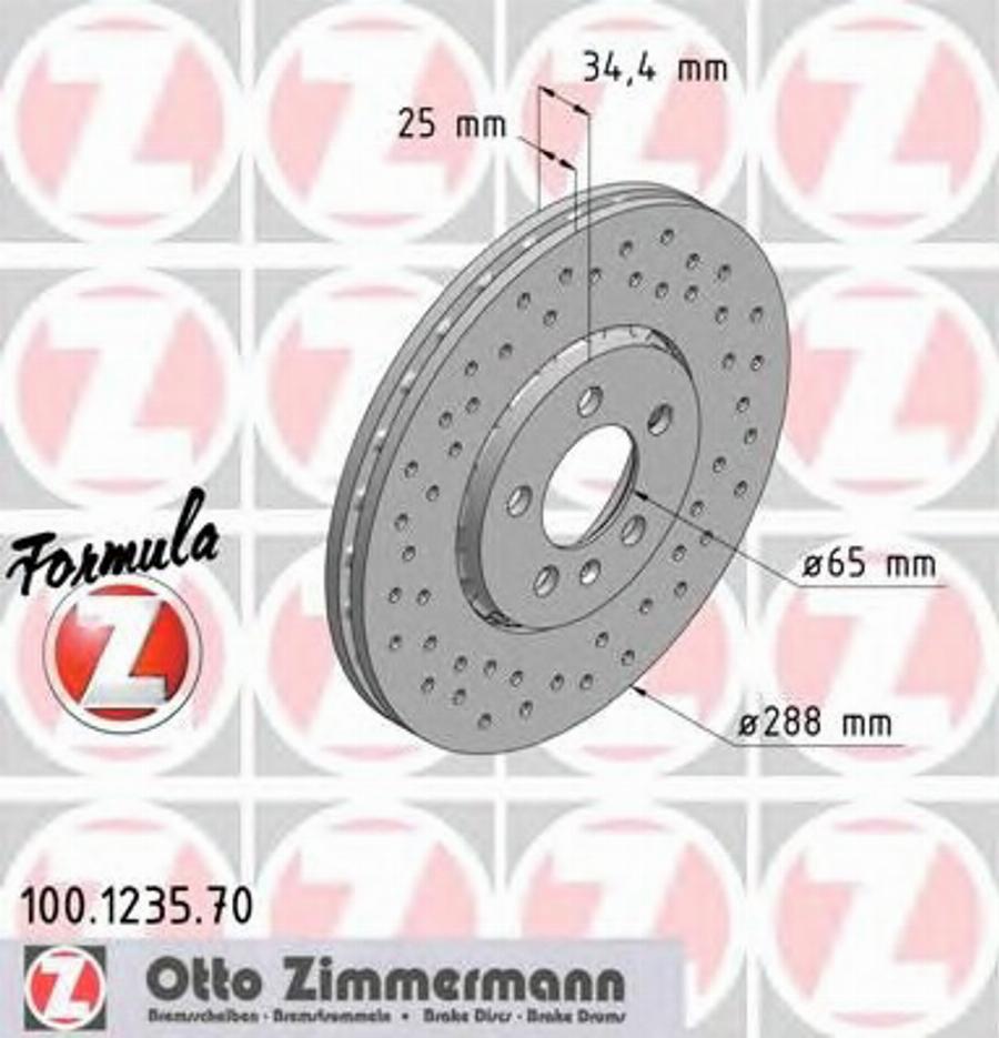 Zimmermann 100.1235.70 - Гальмівний диск autozip.com.ua