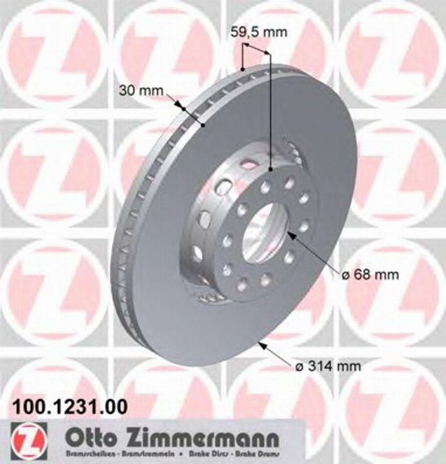 Zimmermann 100 1231 00 - Гальмівний диск autozip.com.ua