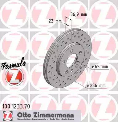 Zimmermann 100.1233.70 - Гальмівний диск autozip.com.ua