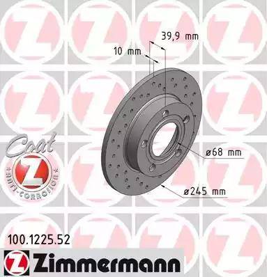 Zimmermann 100.1225.52 - Гальмівний диск autozip.com.ua