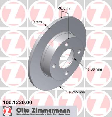 Zimmermann 100.1220.00 - Гальмівний диск autozip.com.ua