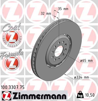 Zimmermann 100.3307.75 - Гальмівний диск autozip.com.ua