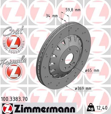 Zimmermann 100.3383.70 - Гальмівний диск autozip.com.ua