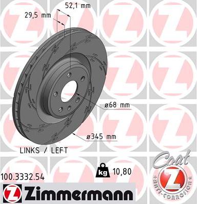 Zimmermann 100.3332.54 - Гальмівний диск autozip.com.ua
