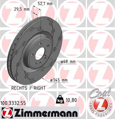 Zimmermann 100.3332.55 - Гальмівний диск autozip.com.ua