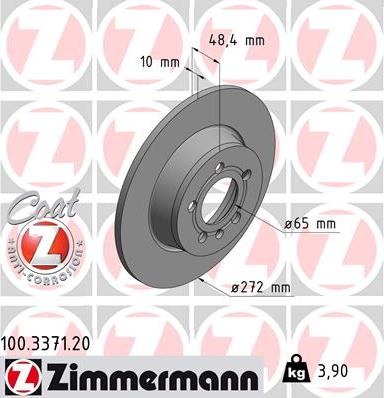 Zimmermann 100.3371.20 - Гальмівний диск autozip.com.ua
