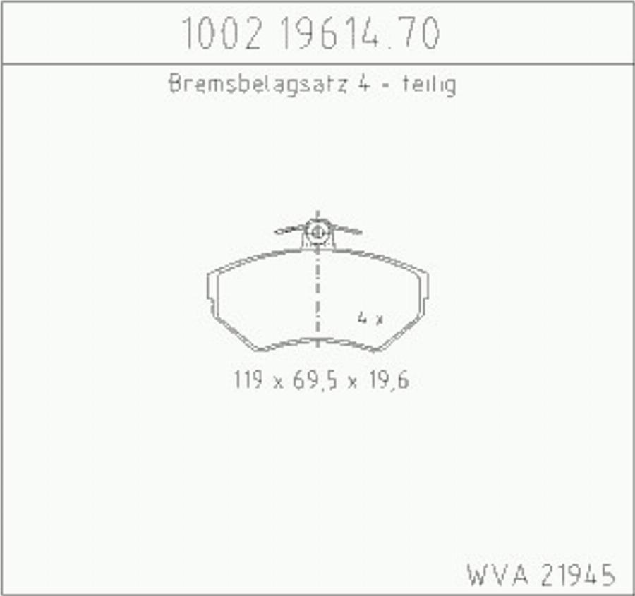 Zimmermann 10021961470 - Гальмівні колодки, дискові гальма autozip.com.ua