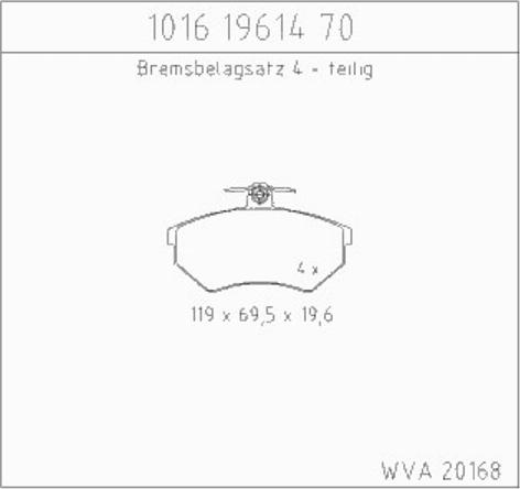 Zimmermann 10161961470 - Гальмівні колодки, дискові гальма autozip.com.ua