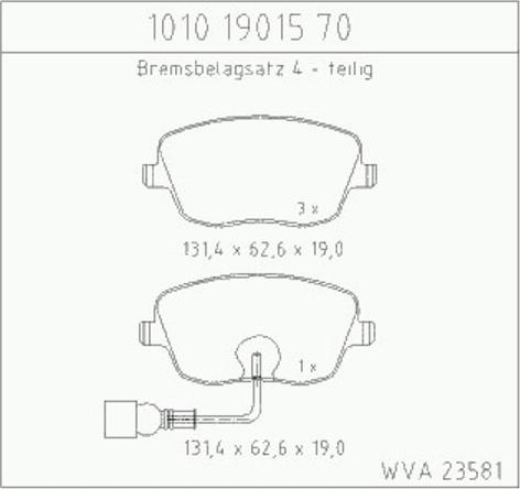 Zimmermann 10101901570 - Гальмівні колодки, дискові гальма autozip.com.ua