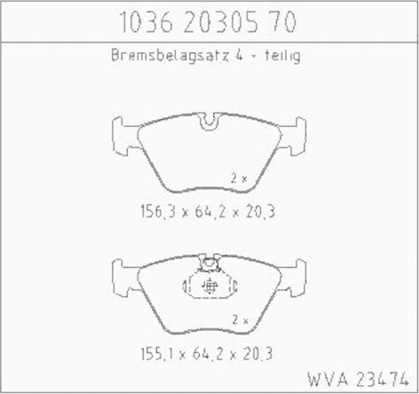Zimmermann 1036.20305.70 - Гальмівні колодки, дискові гальма autozip.com.ua