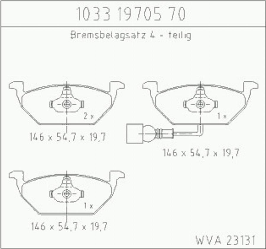 Zimmermann 10331970570 - Гальмівні колодки, дискові гальма autozip.com.ua