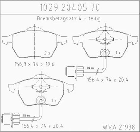 Zimmermann 10292040570 - Гальмівні колодки, дискові гальма autozip.com.ua